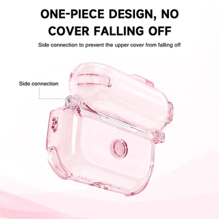 เคสป้องกัน AirPods Pro 3 (AirPods 4) ใช้ได้กับรุ่น 4, 3, 2, 1 และ Pro เคสป้องกันแบบใสพร้อมตัวล็อคแบบกด