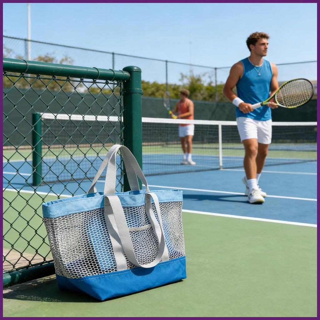 Travel Beach Bag Compartment Mesh Tote Large Vacation Bag for Beach Travel Camping Gym Vacation Summ