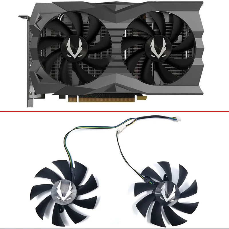 พัดลมระบายความร้อนสําหรับ Zotac GeForce RTX 2060 2070 SUPER Mini GTX 1660 1660Ti พัดลมคู่กราฟิกการ์ด