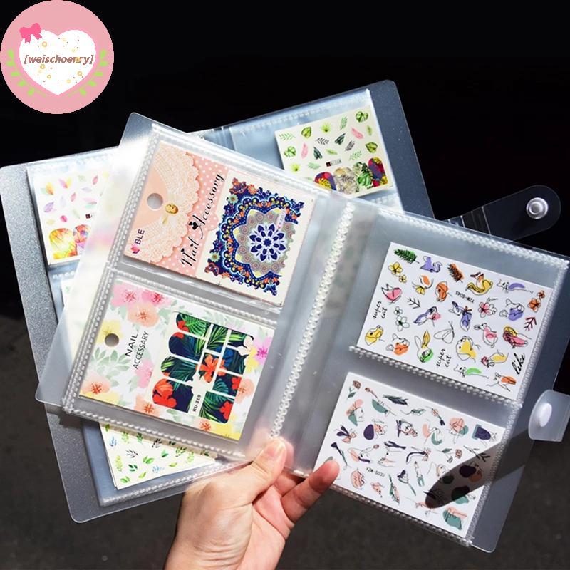 WW 80/168 Slots Nail Stier Empty Storage Book Holder Case Photo Album With Button TH
