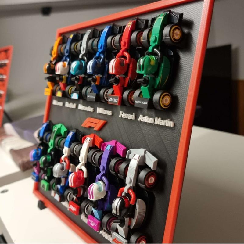 Wall Mount สําหรับ Lego Mini F1 ทีมชื่อสะสม Series จอแสดงผล Organiser Racks f1 พัดลมของขวัญน้ําหนักเ