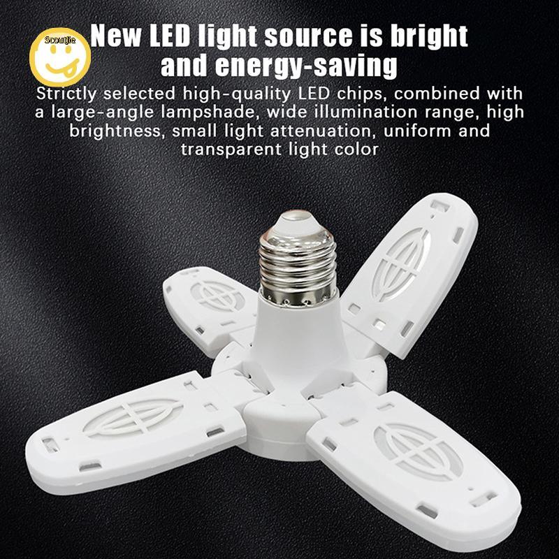 ScoutJie 1PC E27 หลอดไฟ LED ในร่มหลอดไฟพัดลม Leaf Super Bright ตกแต่งบ้านห้องนั่งเล่นจัดแต่งทรงผมโคม