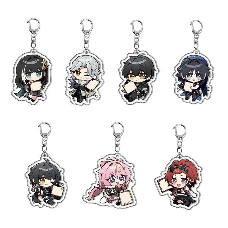 Wuthering Waves Mica อะคริลิค Chibi เกม WuWa Rover Encore Chixia Sanhua Aalto พวงกุญแจอะนิเมะอุปกรณ์