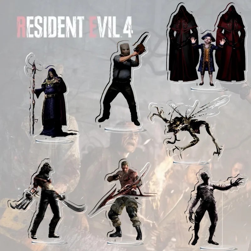Standee Resident Evil 4 Remake RE4 ตัวอักษรรุ่นโต๊ะเรียนตกแต่งอะคริลิครูปสยองขวัญเกมของขวัญสะสมที่ไม