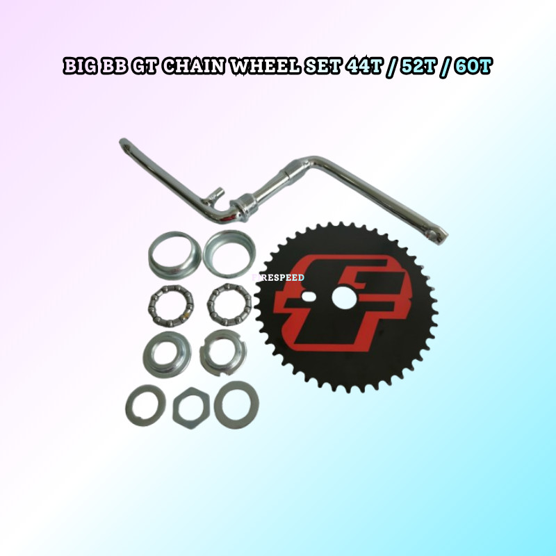 CHAIN WHEEL BASIKAL 44T / 52T / 60T CRANKSET FULL SET BIG BB CHAIN WHEEL SET