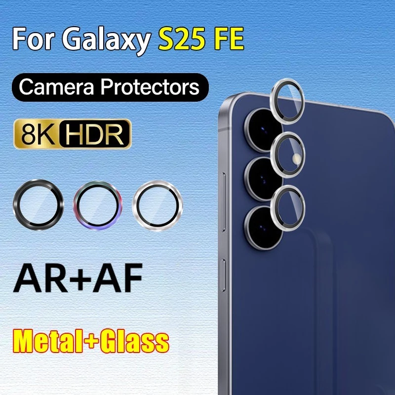 สําหรับ SamsungS25FE GalaxyS25FE โทรศัพท์กล้องด้านหลังสําหรับ Samsung Galaxy S25 FE อลูมิเนียมเลนส์กล้องแหวนฝาครอบเลนส์กระจกนิรภัย