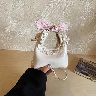 กระเป๋าถือและสะพายได้สไตล์เกาหลี แบบ-mini ladylike pu สำหรับหลายโอกาส