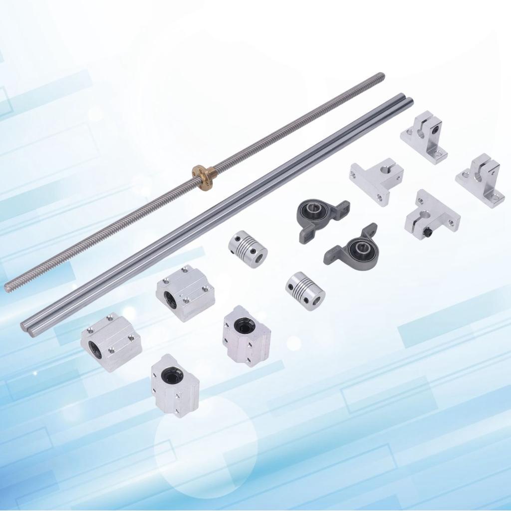 Ffggg Hilitand T8 สกรูชุด 400 มม.Axes Rail Shaft สนับสนุนหมอนแบริ่งบล็อกสําหรับ 3D เครื่องพิมพ์