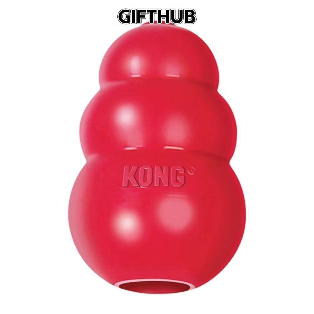 GIFTHUB Kong Puppy Toys, Treat-Filled Capbilities Erratic Bounce Kong Dog Toys, Classic Rubber Durab