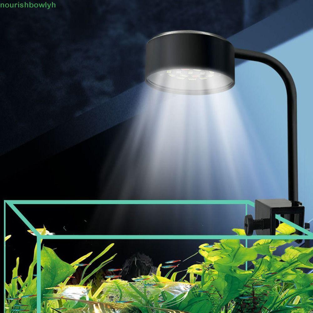 NOURISHBOW Mini Clip-on Aquarium โคมไฟ, 3 โหมดสีกันน้ํา Fish Tank Clip Lamp, Aquarium Spotlight ประห