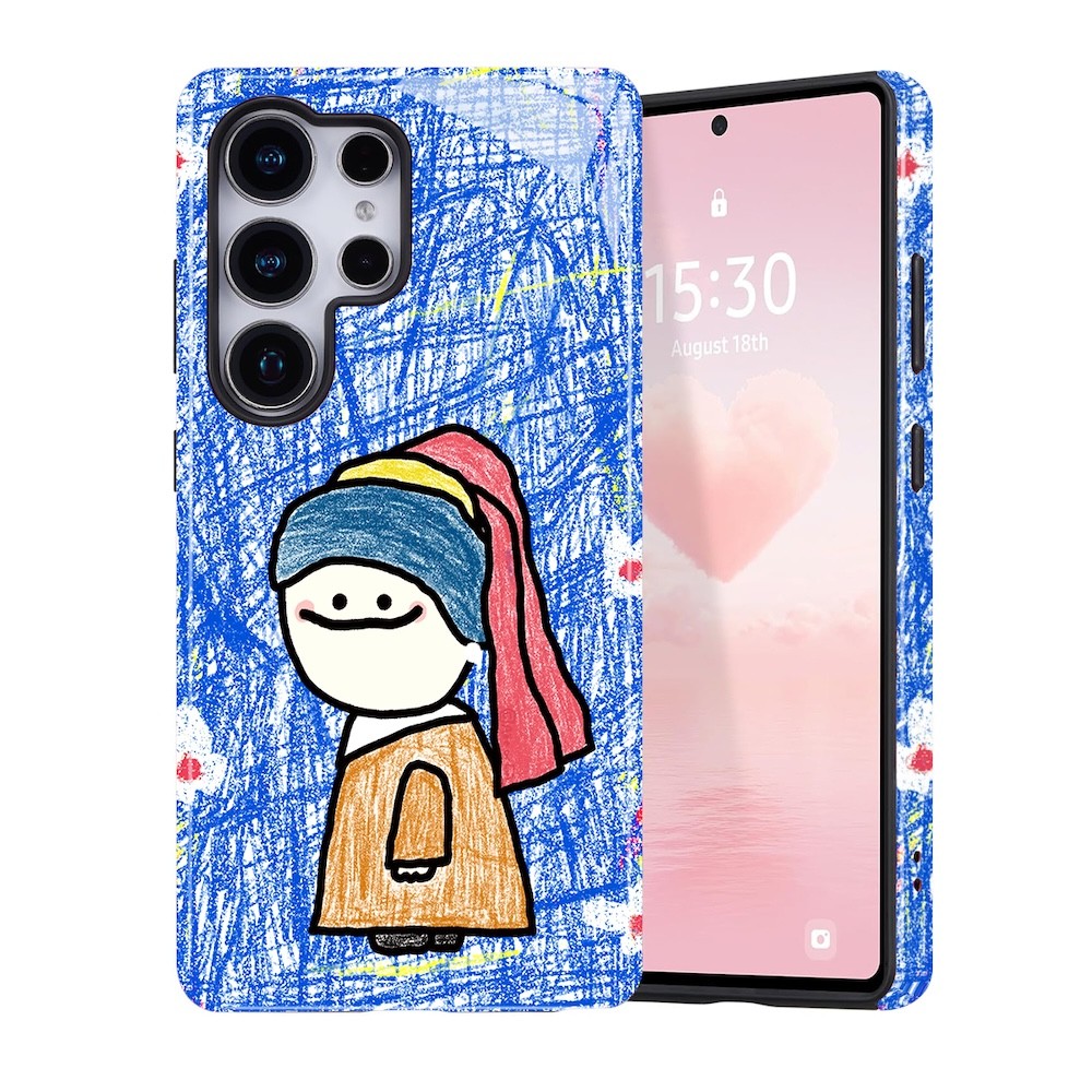 SAMSUNG การ์ตูนภาพวาดสีน้ํามันเคสโทรศัพท์สําหรับSamsung S26 S23 S24 S25 Plus Ultra A16 A26 A36 A56 5Gสองชั้นปกหลัง