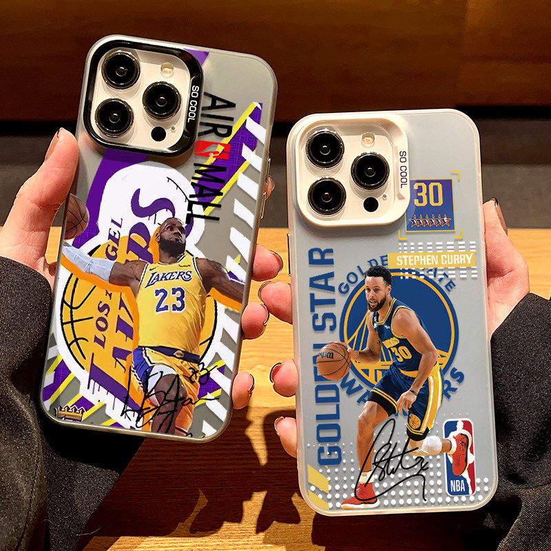 เหมาะสําหรับ Apple 17 เคสโทรศัพท์ Street สวมใส่ NBA Star iPhone16promax เลเซอร์ 15pro Frosted 13 Jam