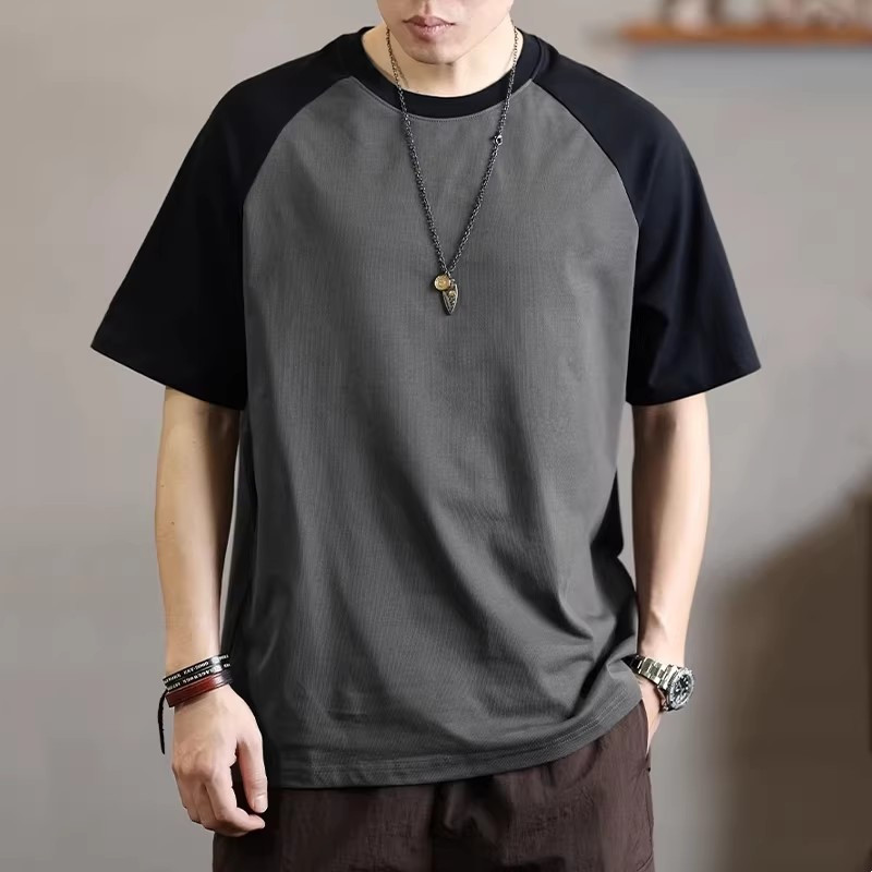 เสื้อยืดแขน Raglan ต้านเชื้อแบคทีเรียและเย็น สไตล์ชายหน้าร้อน