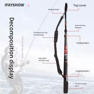 IFAYSHOW เข็มขัดป้องกันคันเบ็ดปลาคาร์พ ทนทานและกันกระแทกได้ดี พกพาสะดวกสำหรับคนชอบตกปลาน้ำจืด