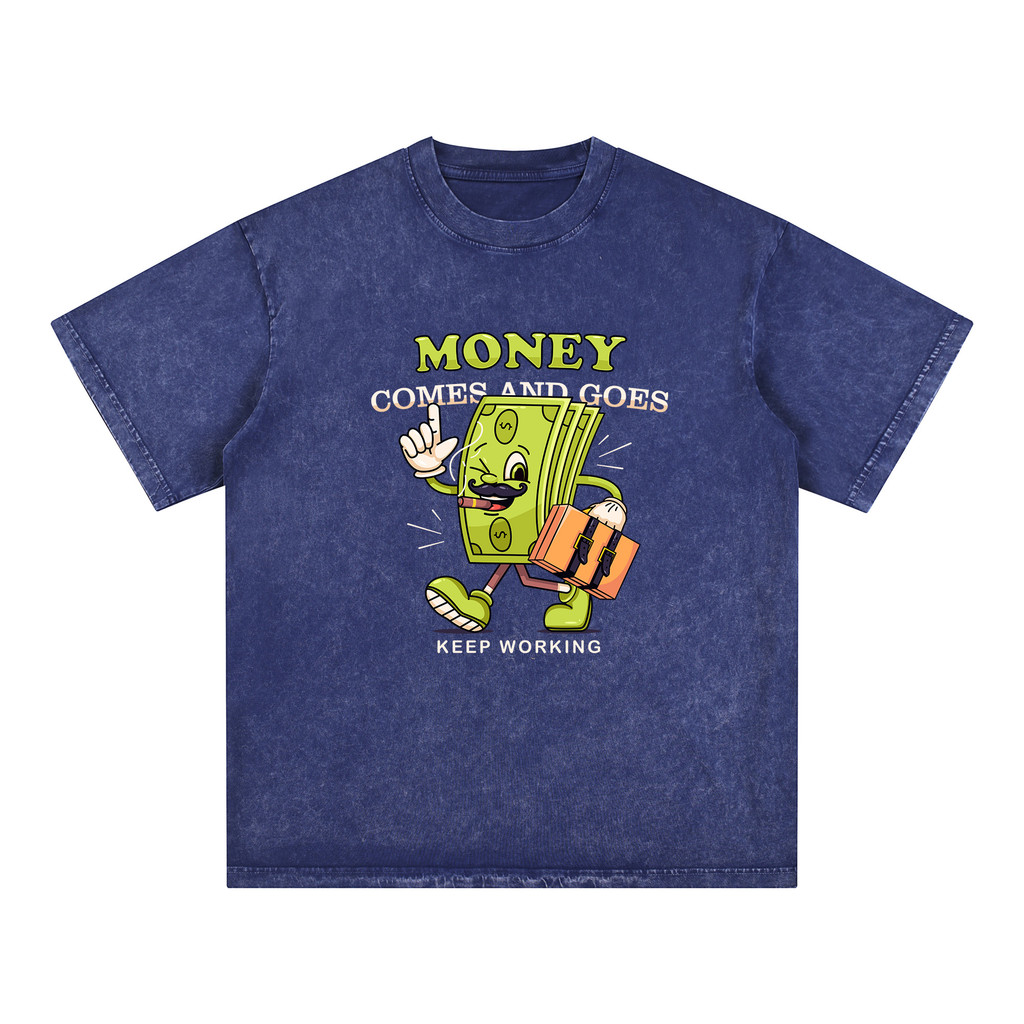Molisa เสื้อยืด คุณภาพดี T shirt สกรีนลาย high quality ผ้าฟอก สีไล่ระดับ  Oversize แฟชั่น68351#