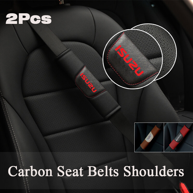 Isuzu Car High end Cowhide Safety Seat Belt Accessories Leather Shoulder Pads Car Safety Seat Belt Cover For Isuzu