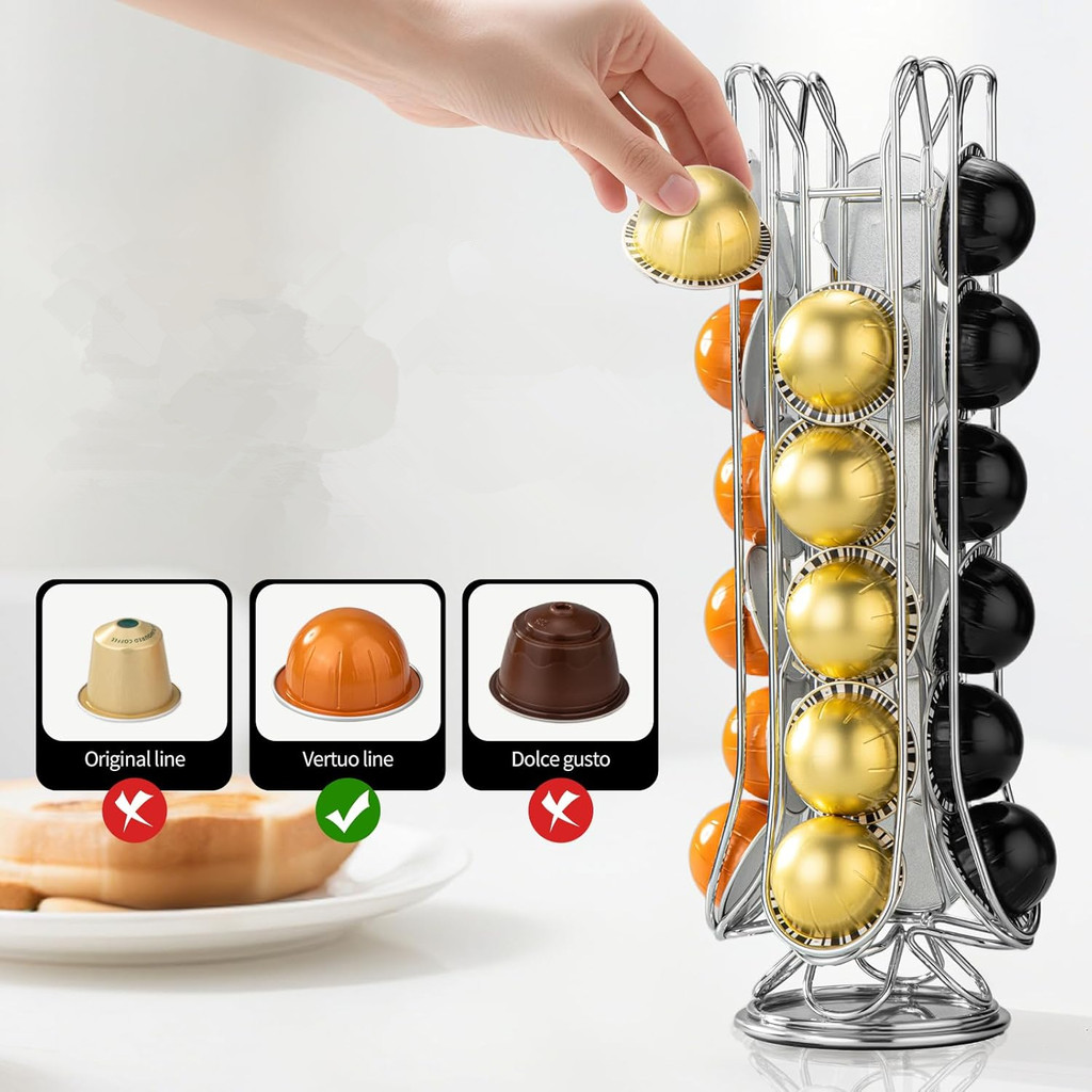 เหมาะสําหรับ Nestle Capsule Nespresso Vertuo line Metal Coffee Capsule Holder