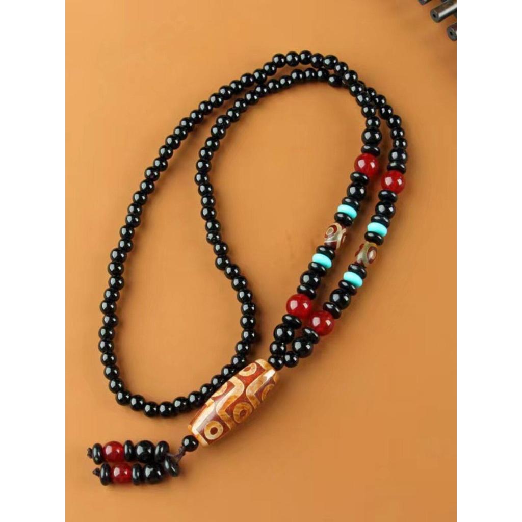 西天然真品九三眼天珠项链手链手链男女女士款玉米饰品ทิเบตแท้ธรรมชาติเก้าตาและสามตา dz สร้อยคอลูกปัดและสร้อยข้อมือ sgh88988.ของฉ