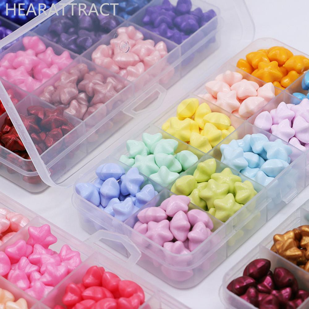 HEARATTRACT 10 กริดผสมสี Star Shaped Sealing Wax ลูกปัดชุด Diy Craft Supplies สําหรับงานแต่งงานเชิญซ