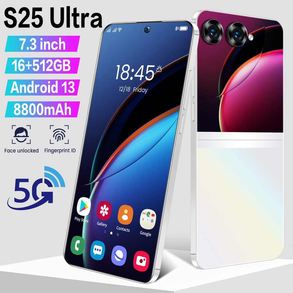 Cross-Border S25 Ultra+Android 16+512G หน้าจอขนาดใหญ่ผู้ผลิตแหล่งโทรศัพท์มือถือสมาร์ทโฟน