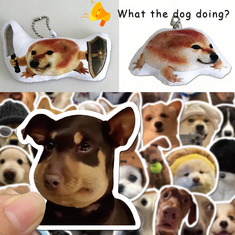 ตลก Cheems Dog Meme ตุ๊กตาพวงกุญแจพร้อมเสียงเสียงยัดไส้ของเล่น