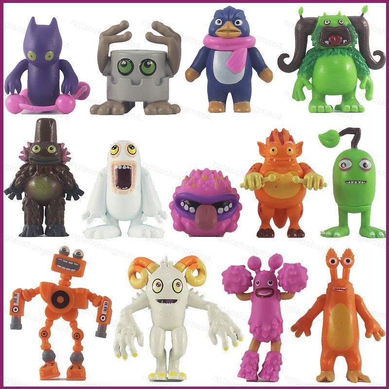 YT4 13pcs My Sing Monsters Action Figure Ghazt Noggin Mammott Pango Furcorn Maw Drumpler PomPom ของเ