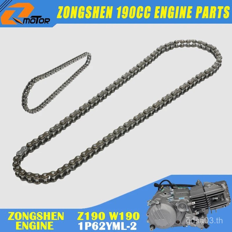 เครื่องยนต์รถจักรยานยนต์มอเตอร์ Starter Chain 25H 66 Links สําหรับ 62 มม.Bore ZongShen ZS 190cc Z190