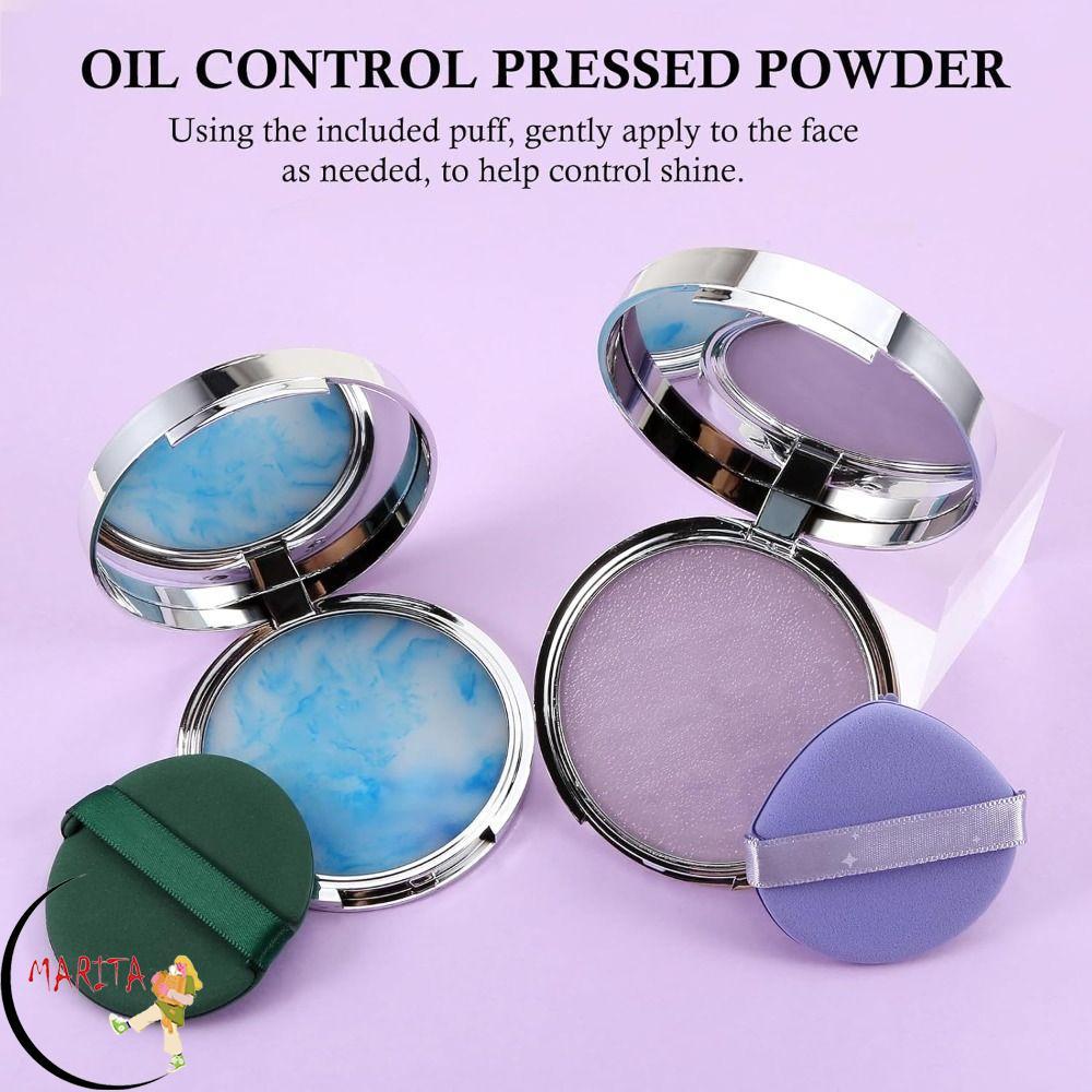 MARITA Pressed Setting Powder, Lavender Long Lasting Oil Control Pressed Powder, Matte Smooth Waterp