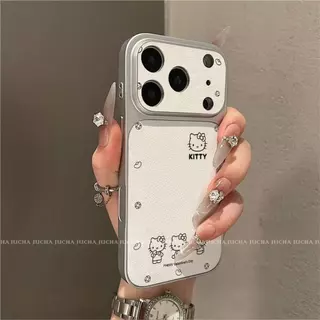 เคสโทรศัพท์ลายเฮลโลคิตตี้ ใช้ได้กับ iPhone 13/11/12/17/14/15 Pro Max/16 Pro/15 Plus ทำจากหนังแท้คุณภาพสูง กันกระแทกได้