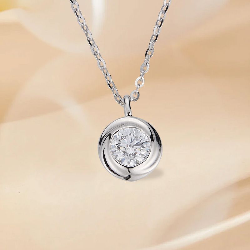 Magic Darling GIC ใบรับรอง สร้อยคอเพชรวอลทซ์ S925สีเงิน