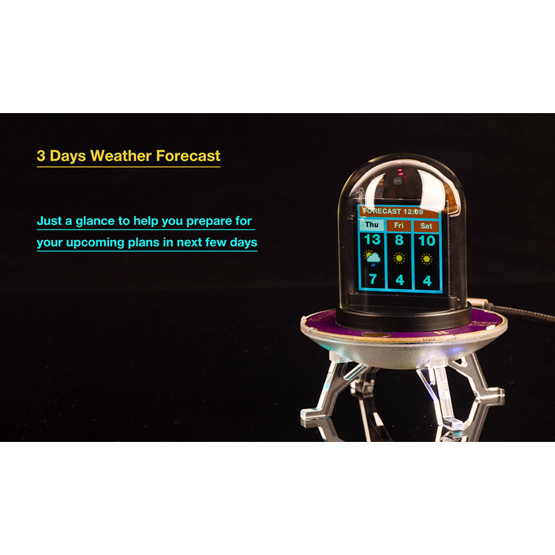 GeekMagic UFO-CLOCK Creative Weather Bitcoin Stock Exchange Rate CLOCK มัลติฟังก์ชั่นสิทธิบัตรผลิตภั