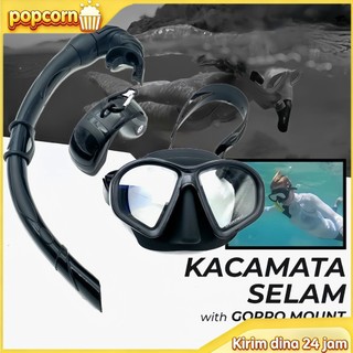 Berkualitas Kacamata Selam Scuba Diving Mask Tahan Goresan Anti Embun With Snorkeling Goggles