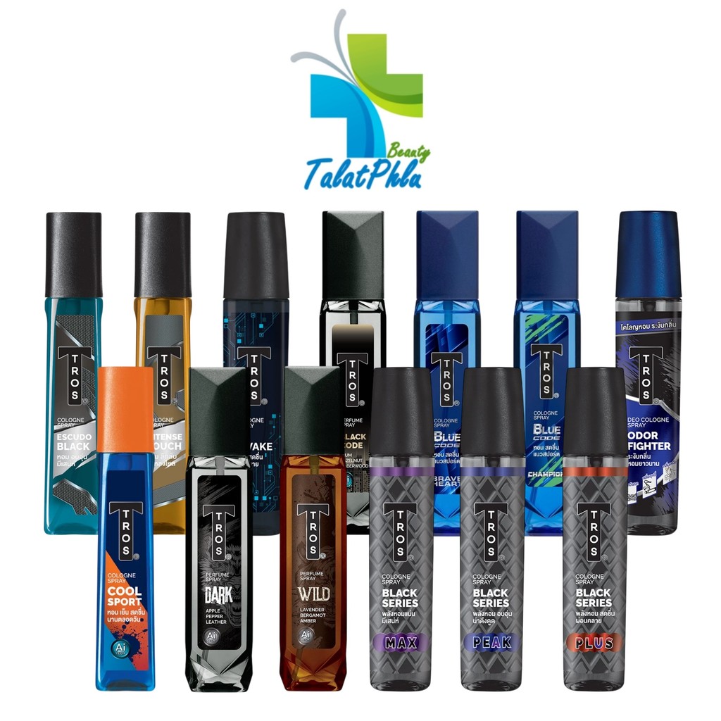 Tros ทรอส​ โคโลญ สเปรย์​น้ำหอม​ [100 ml.] [1 ขวด] ​น้ำหอม​ สำห​รับ​ผู้ชาย กลิ่นหอม ติดทน ใช้งานง่าย