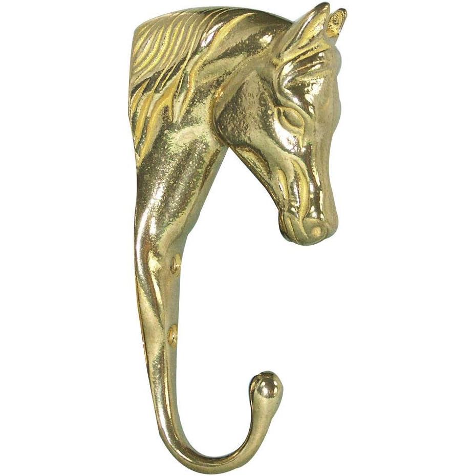 Intrepid International 3-D Brass Horse Head Hanger 6" - Elegance และฟังก์ชั่นสําหรับ Tack Rooms และ 
