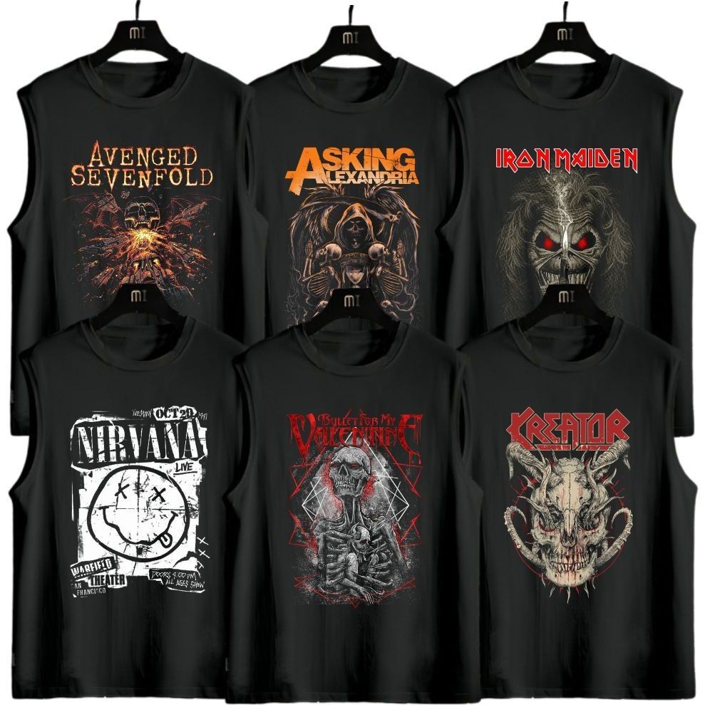 เสื้อกล้ามวงดนตรี Distro สุดเท่ ทำจากผ้าฝ้าย 100% สำหรับ unisex เสื้อแขนกุดสไตล์ลำลอง สตรีทแฟชั่น