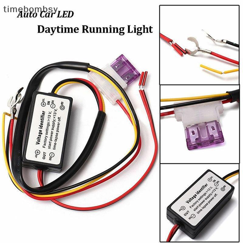 (time) ไฟวิ่งกลางวัน LED ในรถยนต์โมดูลควบคุมเปิด/ปิดอัตโนมัติ DRL Relay Kits (TH)