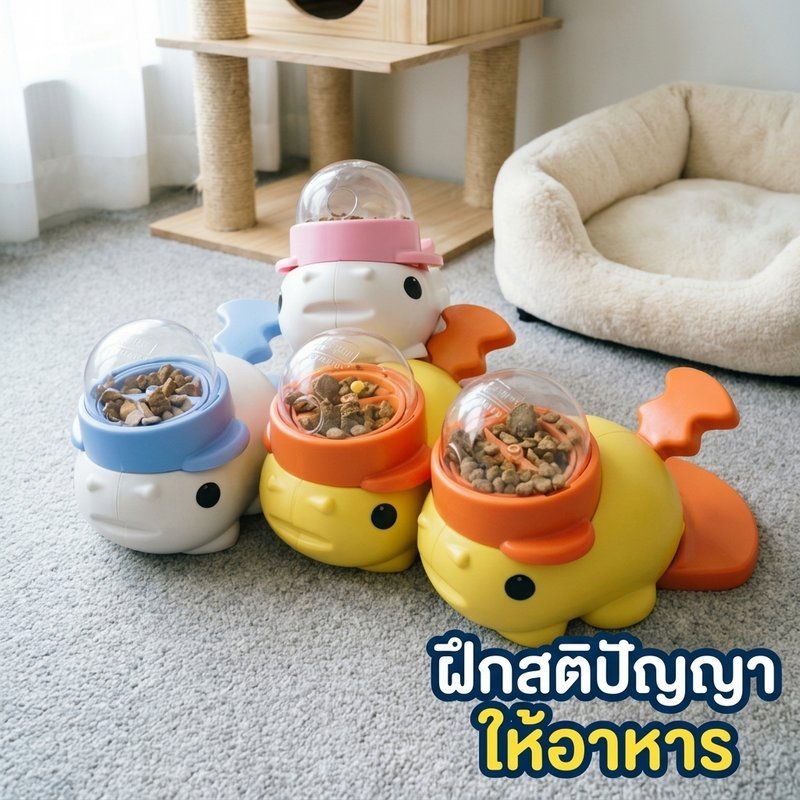 ของเล่นสัตว์เลี้ยง ฝึกสติปัญญา ให้อาหารอเนกประสงค์ ป้องกันกินเร็ว วัสดุปลอดภัย ทนทาน เหมาะสุนัขแมว