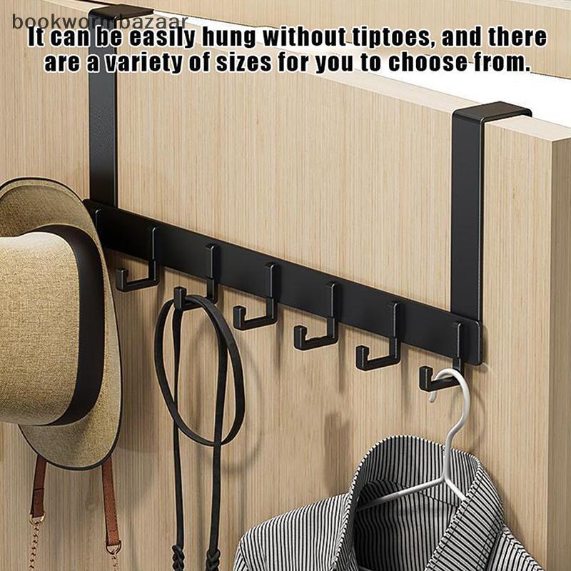 [BOK] Hooks Over The Door 6 Hooks Clothes Coat Hat Towel Hang Home Bathroom Organizer Ra Holder Door