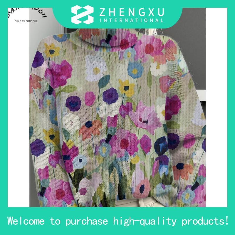 Numsha Brand เสื้อแขนยาวคอบัวลายดอกไม้หลากสี / NB21103