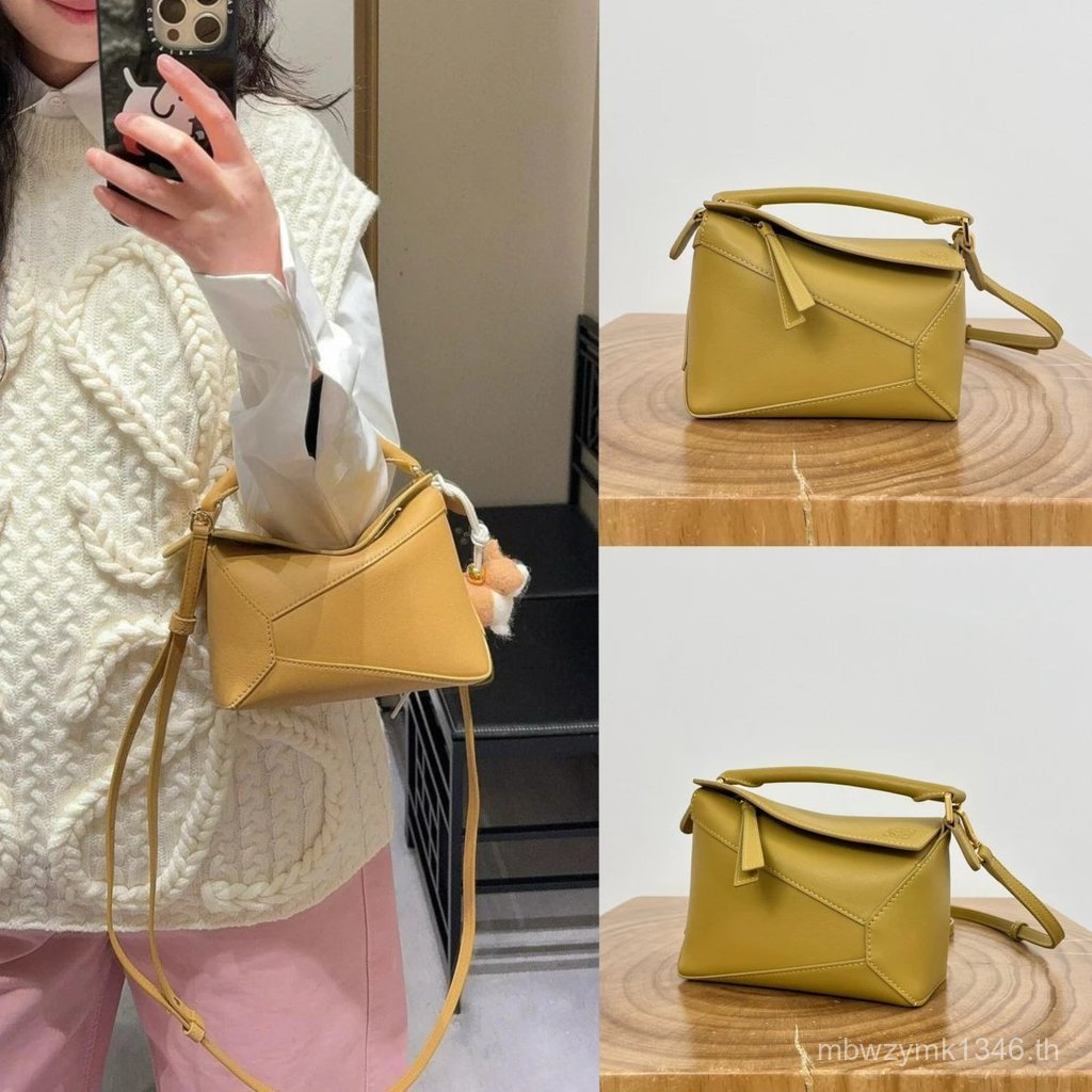 LOEWE Classic Hot - กระเป๋าขนาดเล็กหนังลูกวัว Nepali Geometric Bag สไตล์สตรี สำหรับใส่ของจำเป็น กระเ