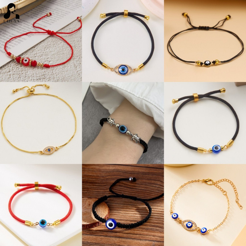 สร้อยข้อมือ Blue Eye สไตล์โบฮีเมียน ทอมือ ปรับขนาดได้ เครื่องประดับวินเทจ สําหรับผู้ชายและผู้หญิง Türkiye แฟชั่น Devils Eye