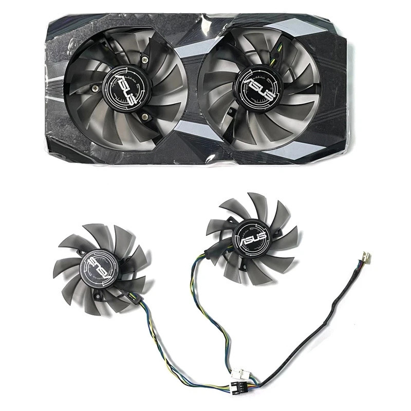 HL 2 ชิ้น 75 มิลลิเมตร FD8015U12S 12 โวลต์ 0.5A GTX 1650 GTX 1660 Ti GPU พัดลมสําหรับ ASUS Dual GTX 