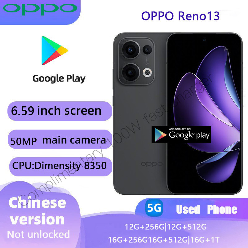 หน้าจอสมาร์ทโฟน OPPO Reno13 ขนาด 8350 5600mAh มือสอง รองรับโทรศัพท์ Play Store เครือข่ายเปิด