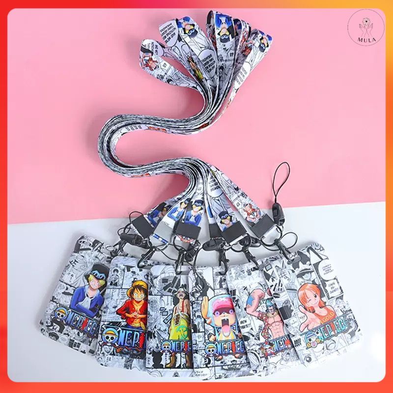 อะนิเมะ ONE PIECE Lanyard ผู้ถือบัตร Lanyard สายคล้องคอผู้ถือบัตร ID Key Chain Touch n Go
