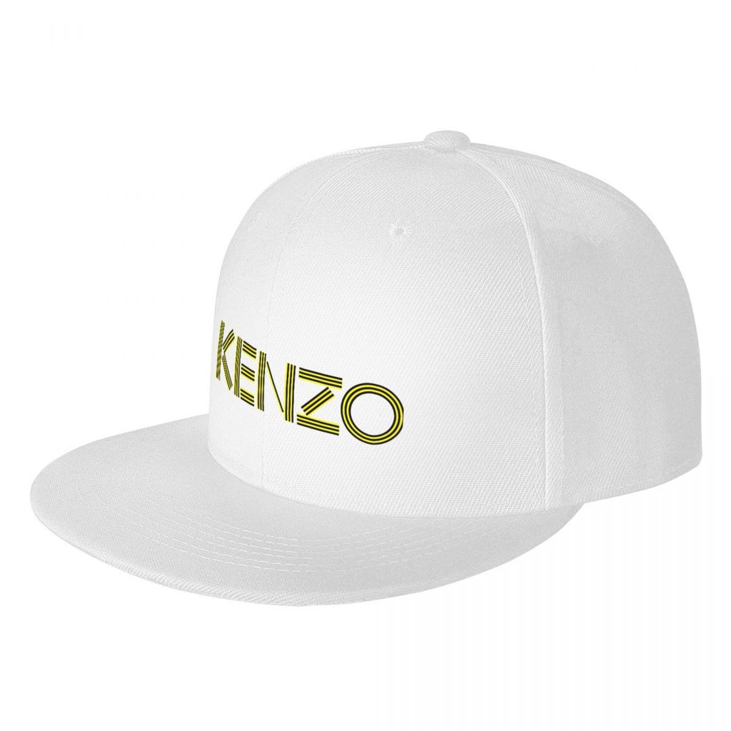 Kenzo (5) หมวกกันแดดแบนสําหรับผู้ใหญ่พิมพ์ลายหมวกฮิปฮอปเต้นรําหมวกปีกแบนชายคาแบนสีตัดกันผู้ชายและผู้