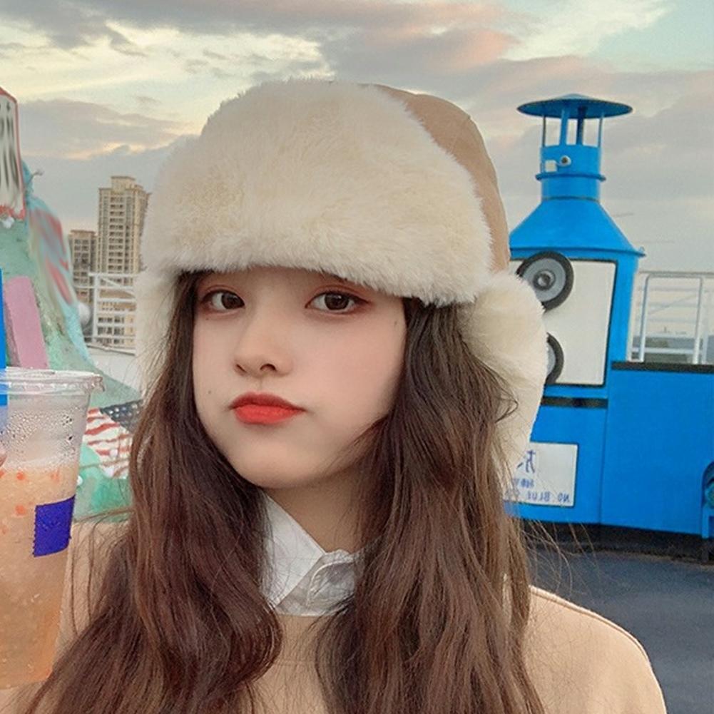 Veroda ป้องกันหูหมวกตุ๊กตาอบอุ่นสําหรับรถจักรยานยนต์เล่นสกี Anti-เย็นหน้ากากตาหัวเข็มขัดทองแดง Flyin