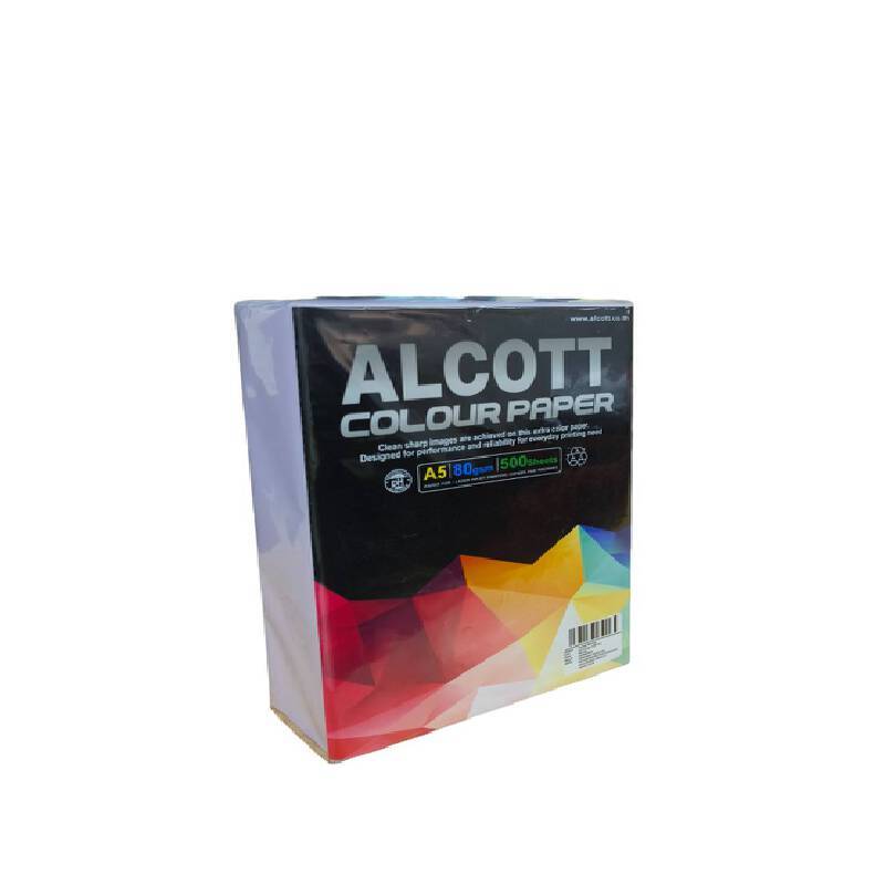 ALCOTT กระดาษถ่ายเอกสาร A5 80 แกรม สีม่วง 500 แผ่น/รีม