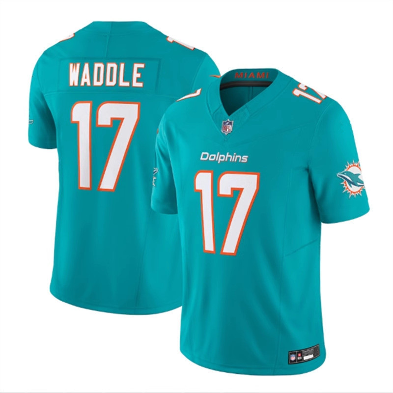 เสื้อนักฟุตบอล NFL Miami Dolphins ปี 2025 หมายเลข #17 Waddle สำหรับผู้ชาย