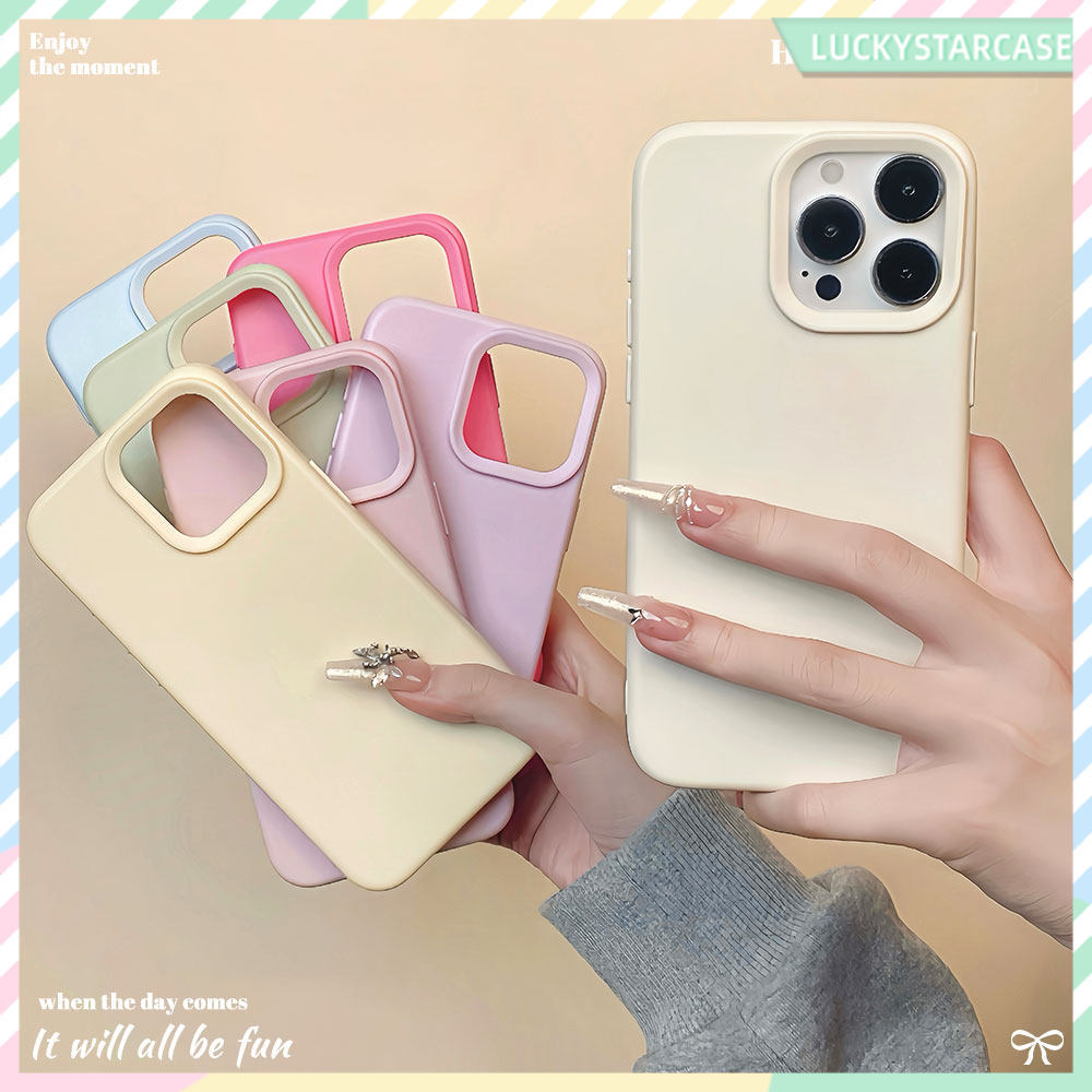 เคสไอโฟน For iPhone 11 17 16 15 12 13 14 15 Pro Max 13 14 12 XR X XS Max 7 8 16 Plus เคสมือถือ สีพื้น Silicone TPU Case