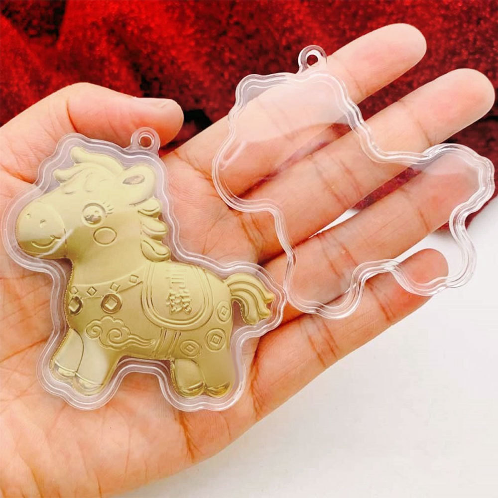 จี้ห้อยกระเป๋าตกแต่ง Lucky Zodiac Horse พวงกุญแจเชือกเส้นเล็กเลียนแบบฟอยล์สีทอง 1 ชิ้น - รูปที่ 7